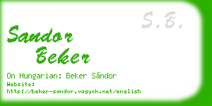 sandor beker business card
