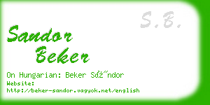 sandor beker business card